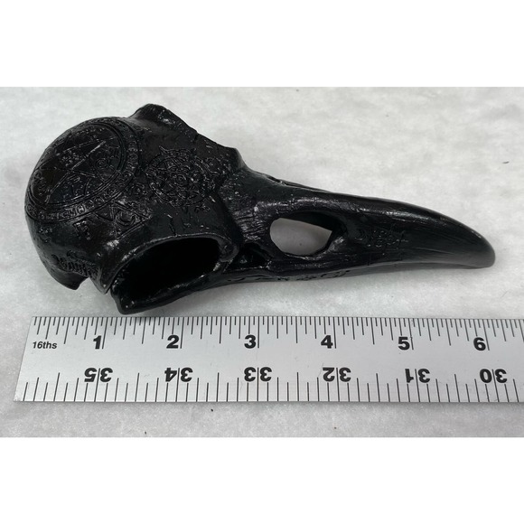 Black Resin Raven Skull Goth Halloween - Picture 6 of 7
